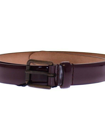 Dolce & Gabbana Purple Leather Logo Cintura Gürtel Belt - Ellie Belle
