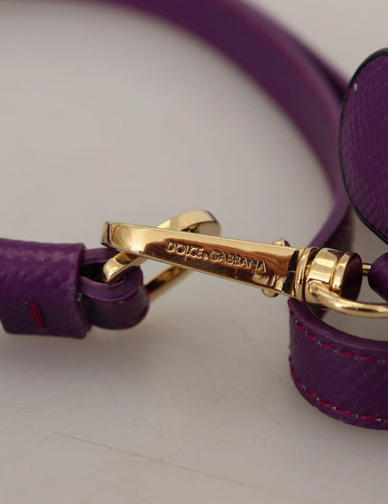 Dolce & Gabbana Purple Leather Strap Gold Metal Logo Airpods Case - Ellie Belle