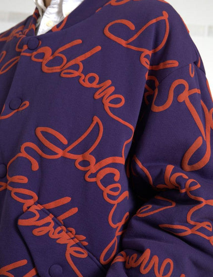 Dolce & Gabbana Purple Logo Print Nylon Button Down Jacket - Ellie Belle