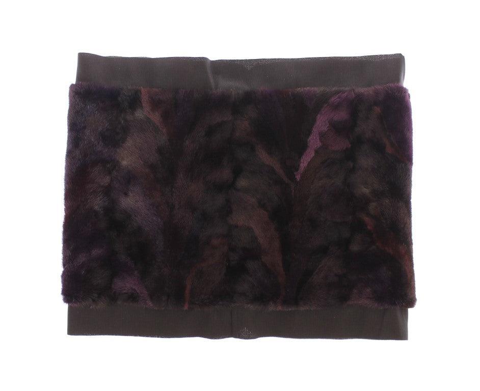 Dolce & Gabbana Purple MINK Fur Scarf Foulard Neck Wrap - Ellie Belle