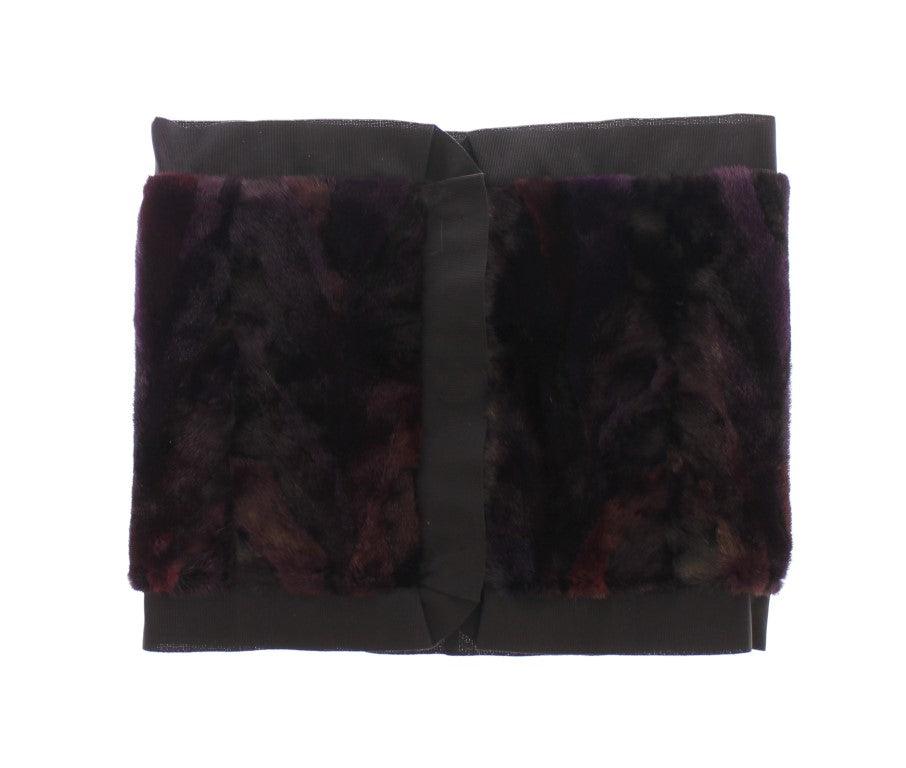 Dolce & Gabbana Purple MINK Fur Scarf Foulard Neck Wrap - Ellie Belle