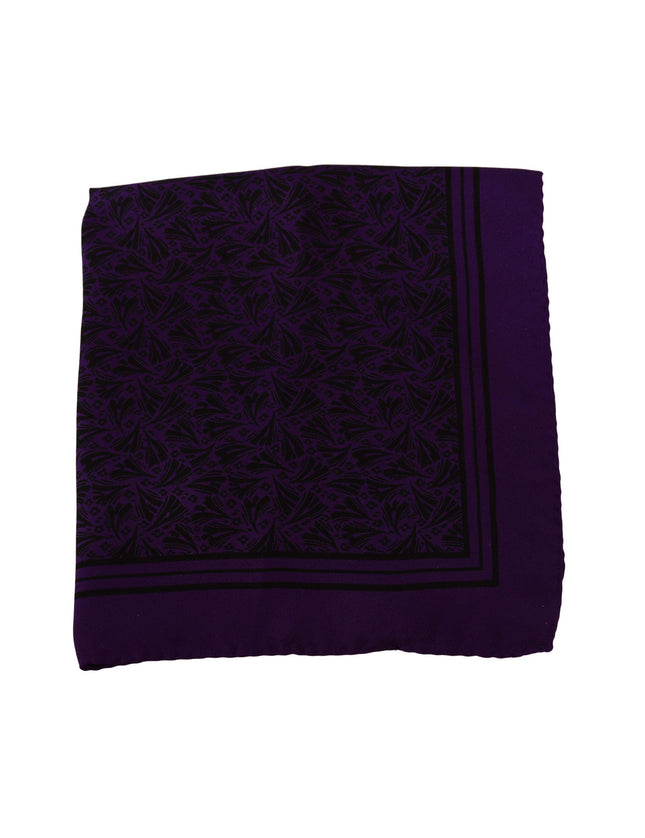 Dolce & Gabbana Purple Patterned Square Handkerchief Scarf - Ellie Belle