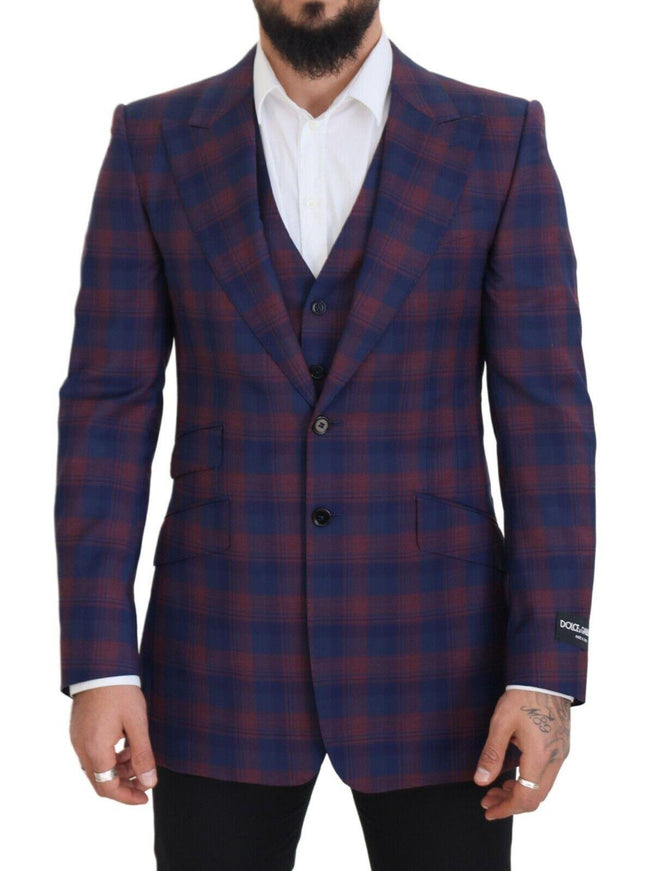 Dolce & Gabbana Purple Plaid Single Breasted 2 Piece Suit - Ellie Belle