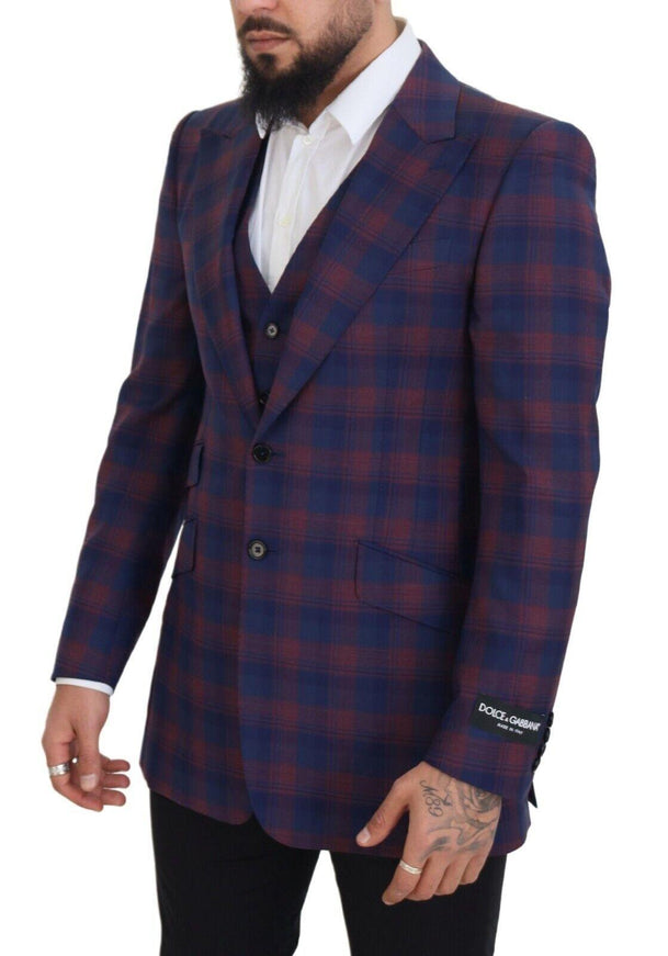 Dolce & Gabbana Purple Plaid Single Breasted 2 Piece Suit - Ellie Belle