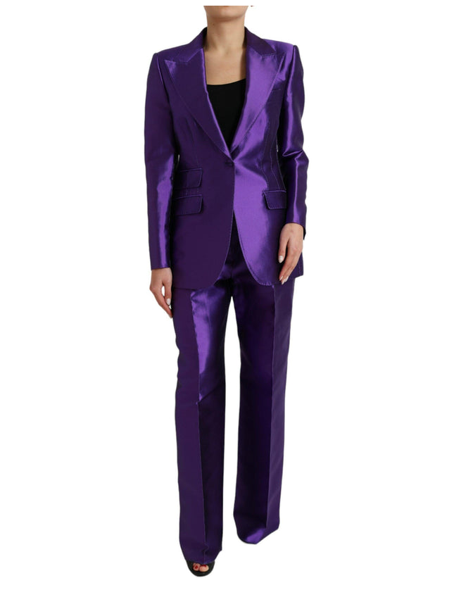 Dolce & Gabbana Purple Silk Slim Fit Formal 2 Piece Suit - Ellie Belle
