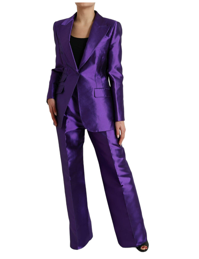 Dolce & Gabbana Purple Silk Slim Fit Formal 2 Piece Suit - Ellie Belle