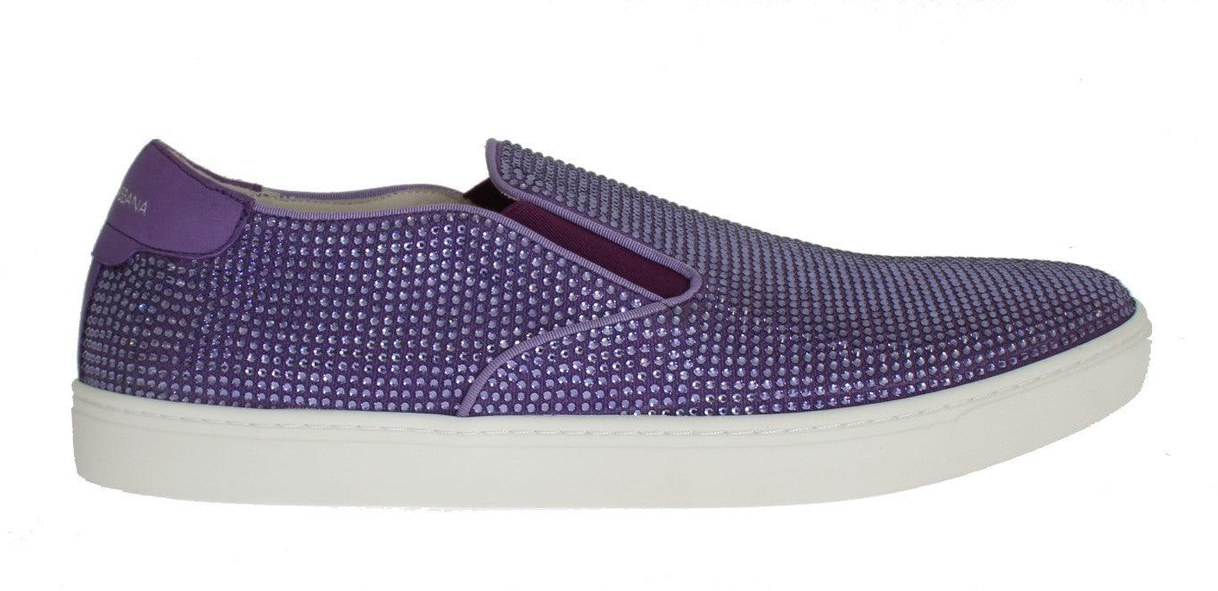 Dolce & Gabbana Purple Strass Canvas Logo Sneakers - Ellie Belle