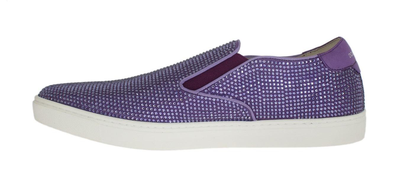 Dolce & Gabbana Purple Strass Canvas Logo Sneakers - Ellie Belle