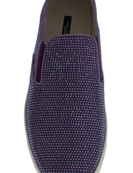 Dolce & Gabbana Purple Strass Canvas Logo Sneakers - Ellie Belle