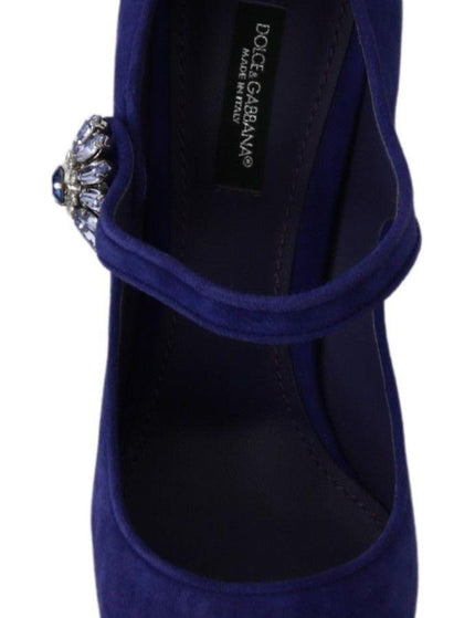 Dolce & Gabbana Purple Suede Crystal Pumps Heels Shoes - Ellie Belle