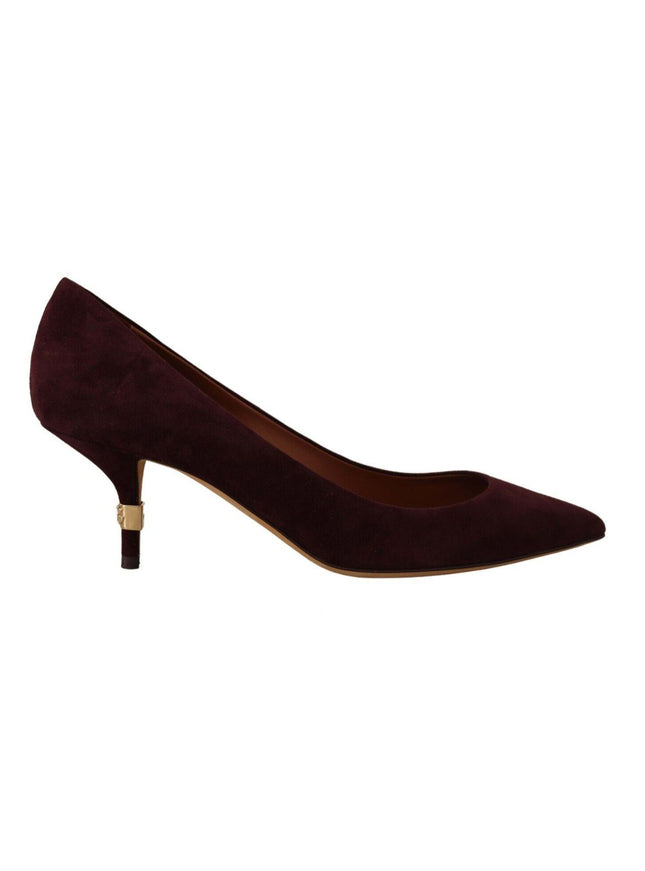 Dolce & Gabbana Purple Suede Leather Kitten Heels Pumps Shoes - Ellie Belle
