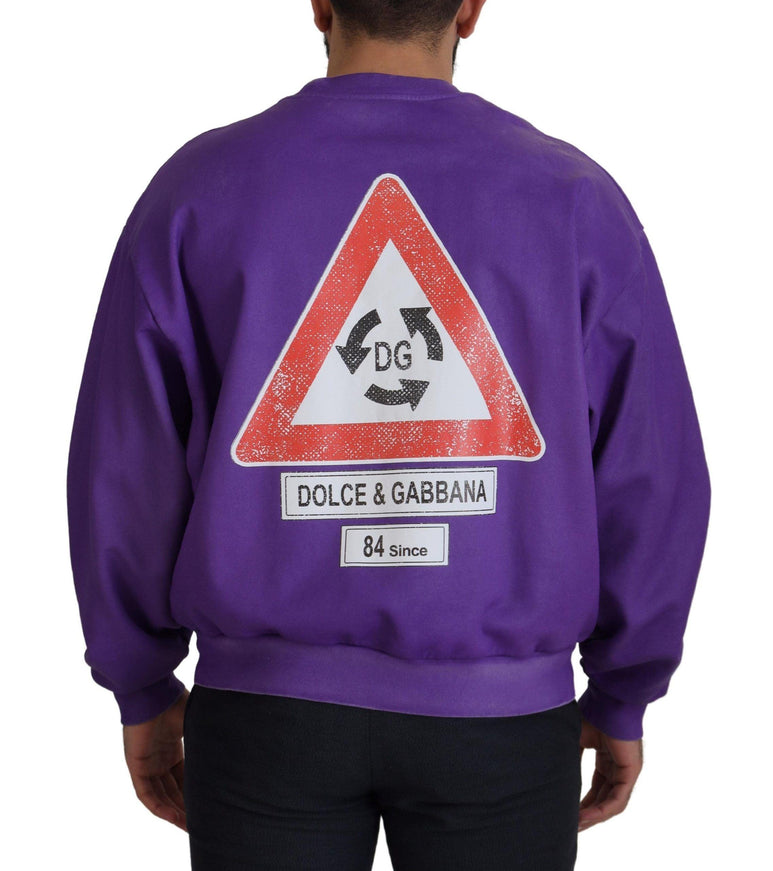 Dolce & Gabbana Purple Wash Logo Cotton Crewneck Sweatshirt Sweater - Ellie Belle