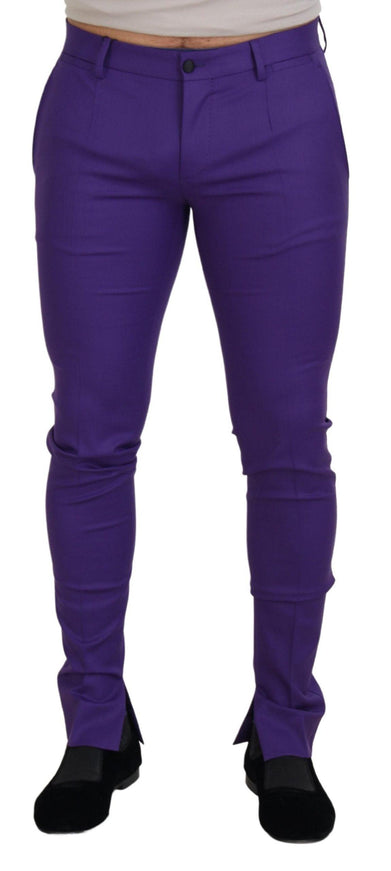 Dolce & Gabbana Purple Wool Slim Fit Chino Pants - Ellie Belle