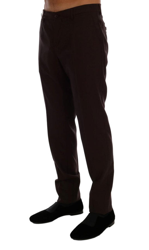 Dolce & Gabbana Purple Wool Stretch Formal Pants - Ellie Belle