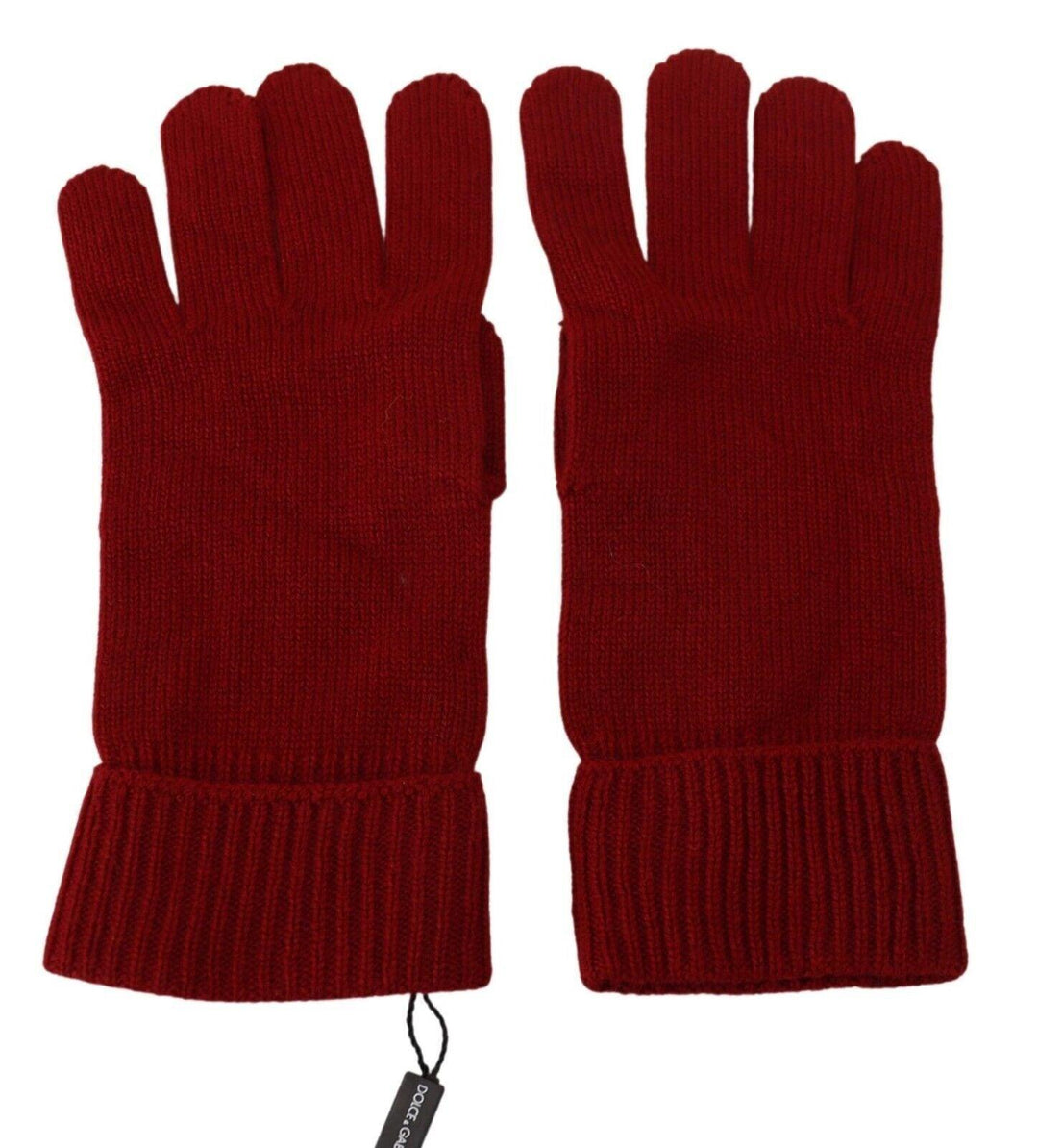 Dolce & Gabbana Red 100% Cashmere Knit Hands Mitten Mens Gloves - Ellie Belle