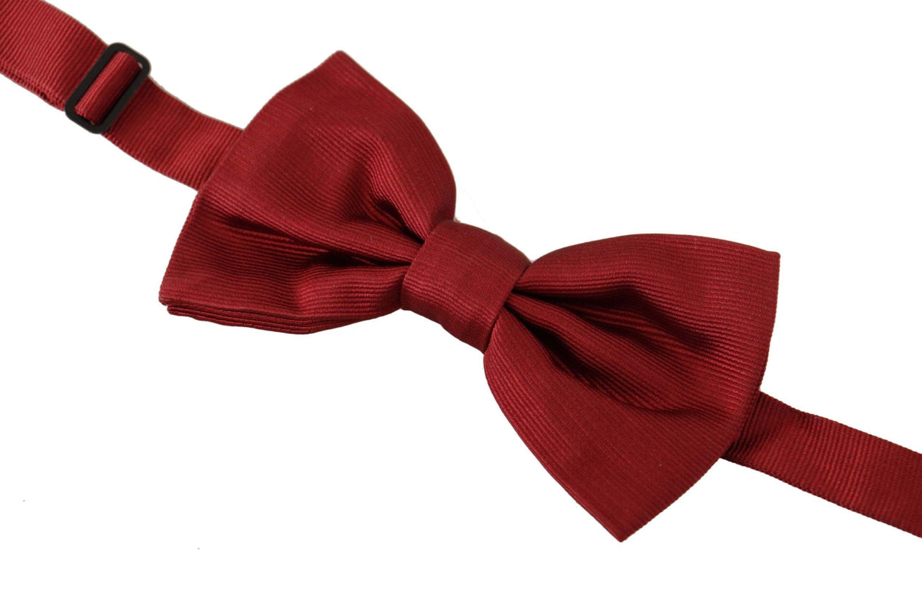 Dolce & Gabbana Red 100% Silk Adjustable Neck Papillon Tie - Ellie Belle