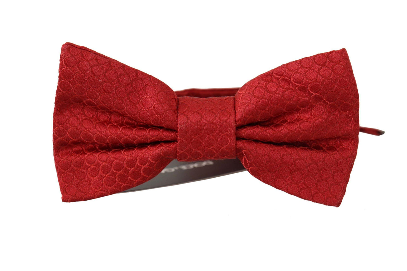 Dolce & Gabbana Red 100% Silk Slim Adjustable Neck Papillon Tie - Ellie Belle