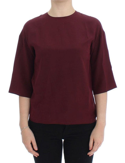 Dolce & Gabbana Red 3/4 sleeve silk blouse - Ellie Belle