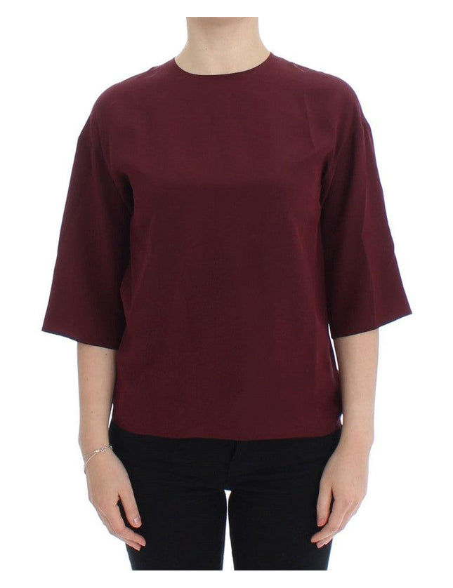 Dolce & Gabbana Red 3/4 sleeve silk blouse