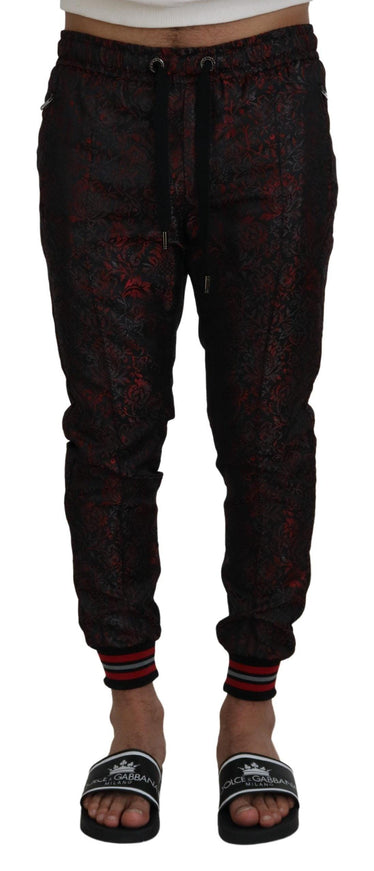 Dolce & Gabbana Red Acetate Floral Printed Men Jogger Pants - Ellie Belle