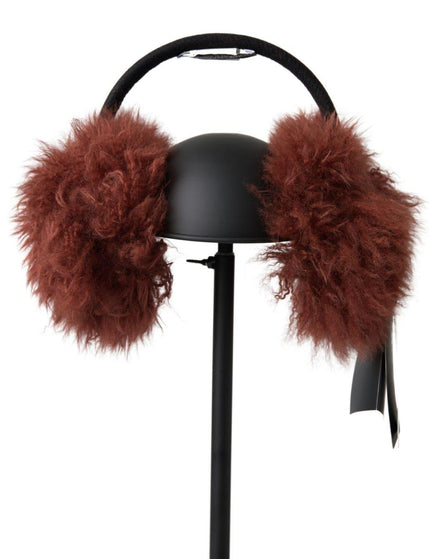 Dolce & Gabbana Red Alpaca Fur Head Band Diadem Ear Muffs - Ellie Belle