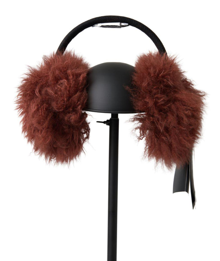 Dolce & Gabbana Red Alpaca Fur Head Band Diadem Ear Muffs - Ellie Belle