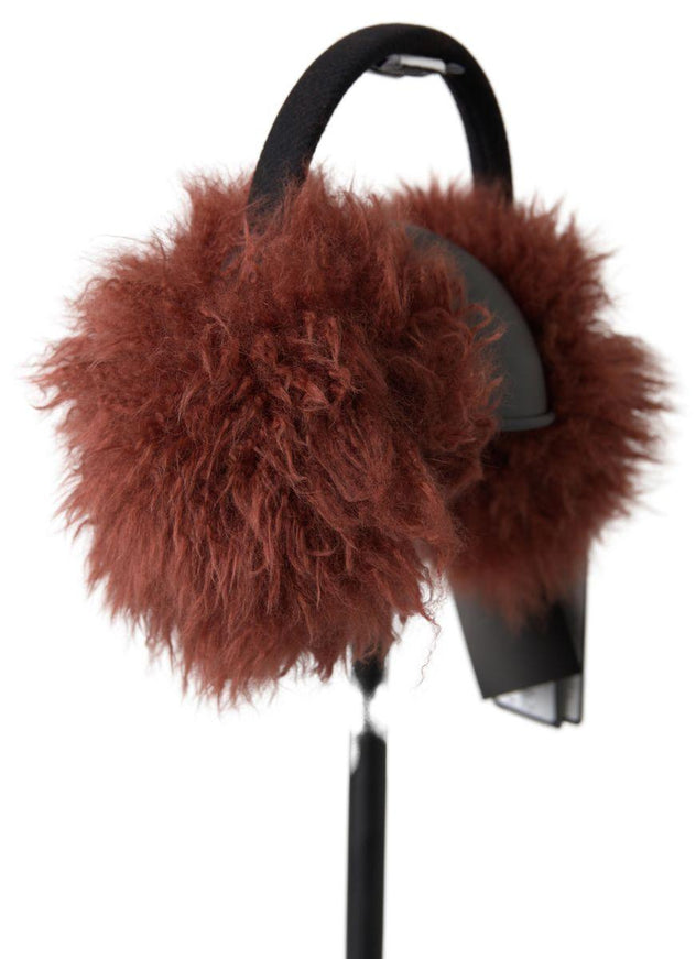 Dolce & Gabbana Red Alpaca Fur Head Band Diadem Ear Muffs - Ellie Belle