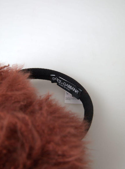 Dolce & Gabbana Red Alpaca Fur Head Band Diadem Ear Muffs - Ellie Belle