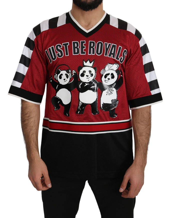 Dolce & Gabbana Red Black Oversize Panda T-Shirt - Ellie Belle