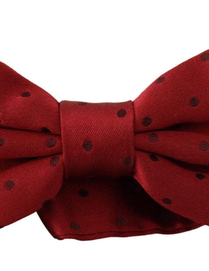 Dolce & Gabbana Red Black Polka Dots Adjustable Neck Papillon Bow Tie - Ellie Belle