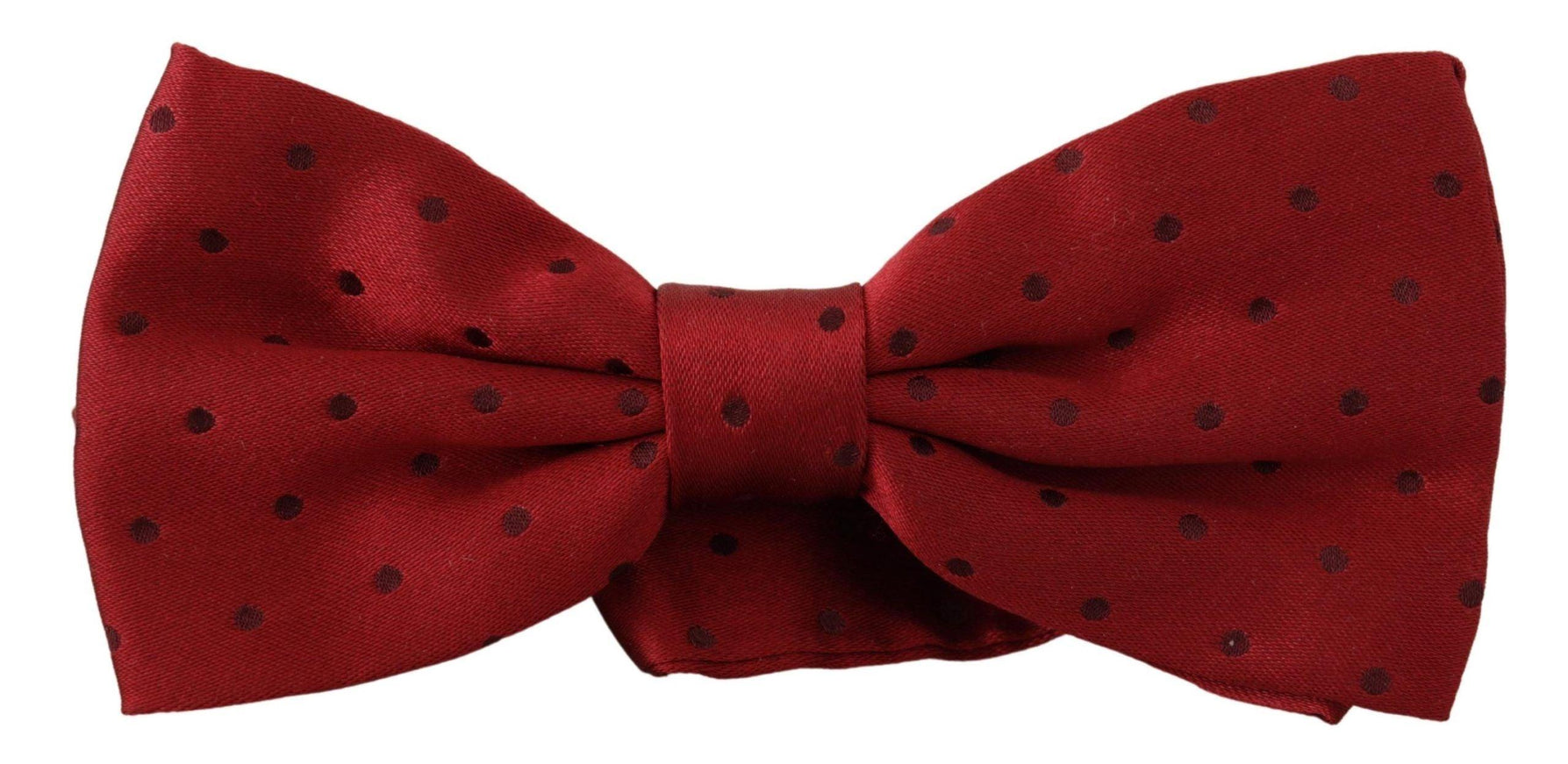 Dolce & Gabbana Red Black Polka Dots Adjustable Neck Papillon Bow Tie - Ellie Belle