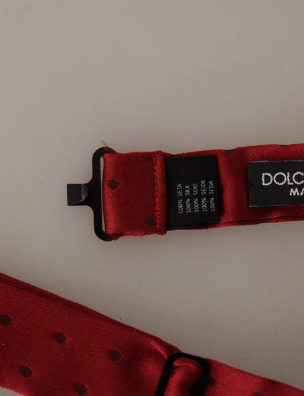 Dolce & Gabbana Red Black Polka Dots Adjustable Neck Papillon Bow Tie - Ellie Belle