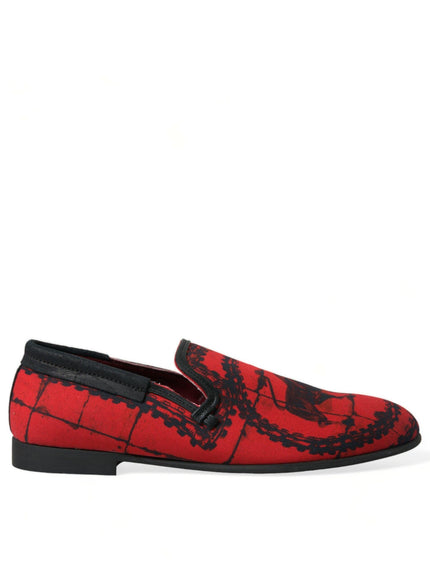 Dolce & Gabbana Red Black Torero Loafers