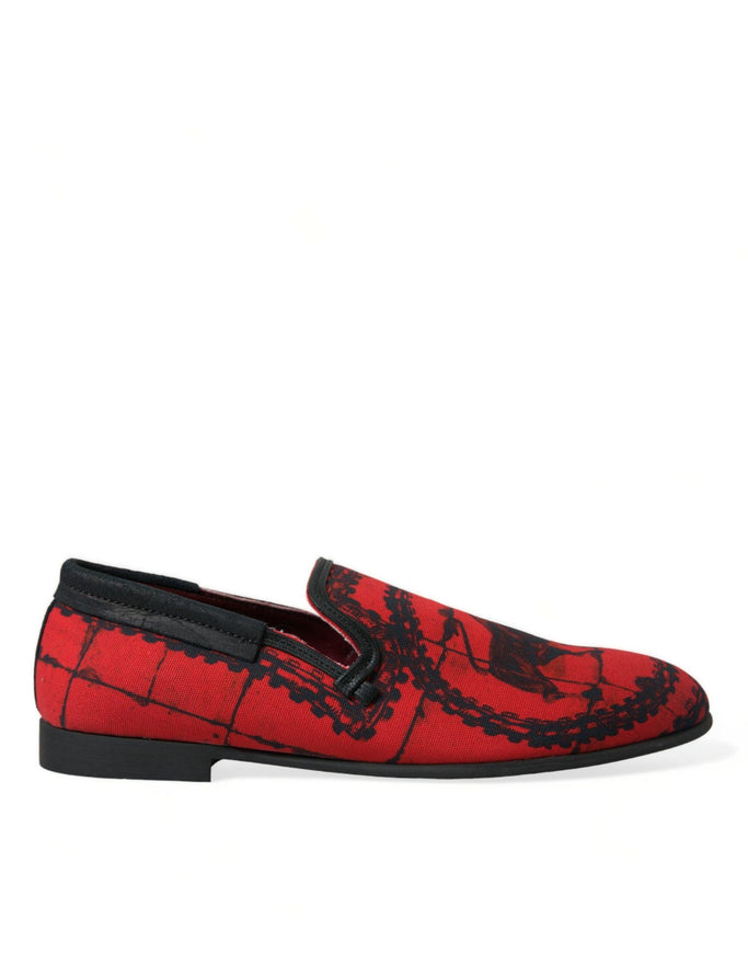 Dolce & Gabbana Red Black Torero Loafers Slippers Men Shoes - Ellie Belle