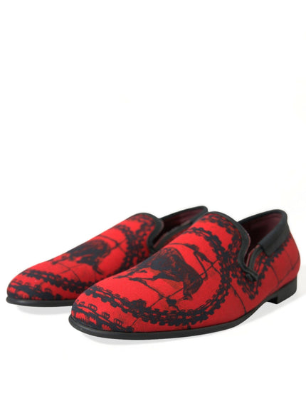 Dolce & Gabbana Red Black Torero Loafers Slippers Men Shoes - Ellie Belle