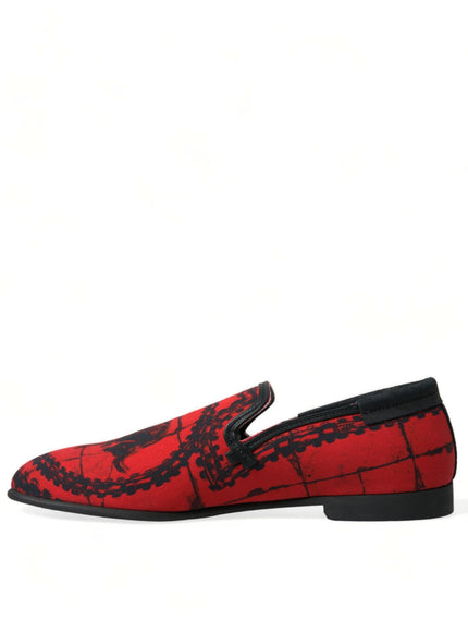 Dolce & Gabbana Red Black Torero Loafers