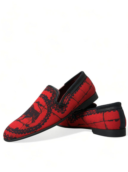 Dolce & Gabbana Red Black Torero Loafers