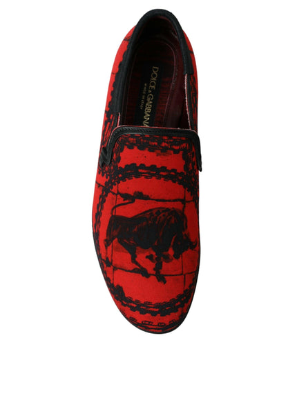 Dolce & Gabbana Red Black Torero Loafers