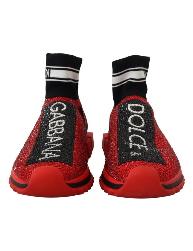 Dolce & Gabbana Red Bling Sorrento Sneakers Socks Shoes - Ellie Belle