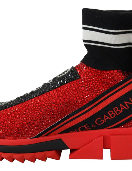 Dolce & Gabbana Red Bling Sorrento Sneakers Socks Shoes - Ellie Belle
