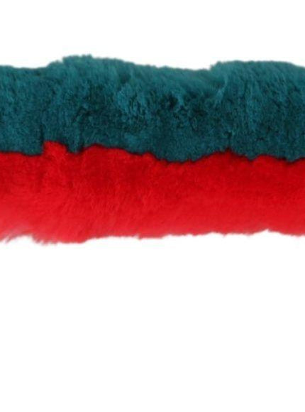 Dolce & Gabbana Red Blue Rabbit Fur Leather Shoulder Strap