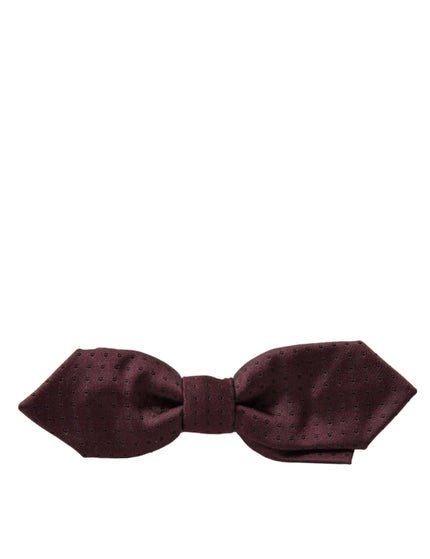 Dolce & Gabbana Red Bordeaux Silk Slim Adjustable Neck Papillon Bow Tie - Ellie Belle