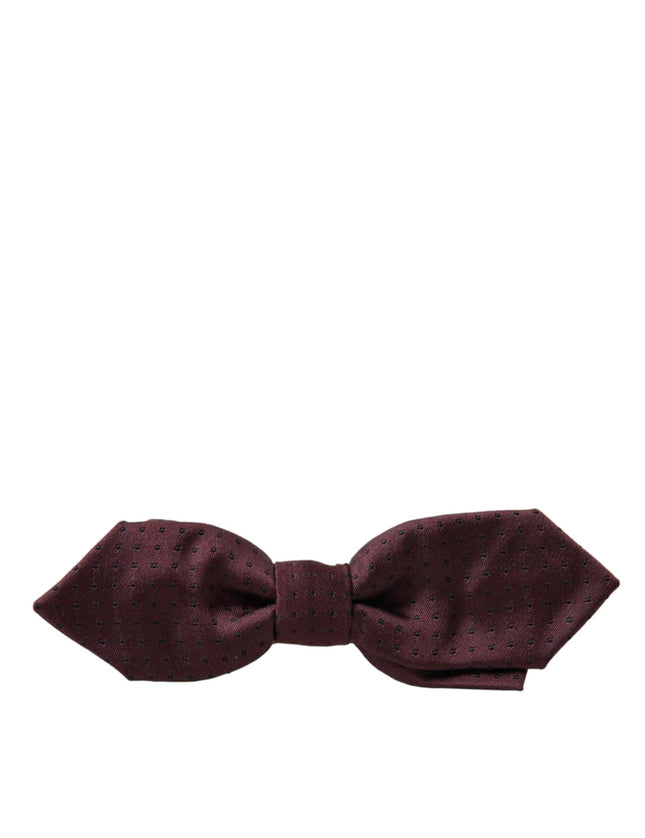 Dolce & Gabbana Red Bordeaux Silk Slim Adjustable Neck Papillon Bow Tie - Ellie Belle
