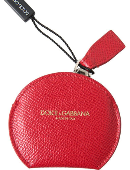 Dolce & Gabbana Red Calfskin Leather Hand Mirror Holder - Ellie Belle