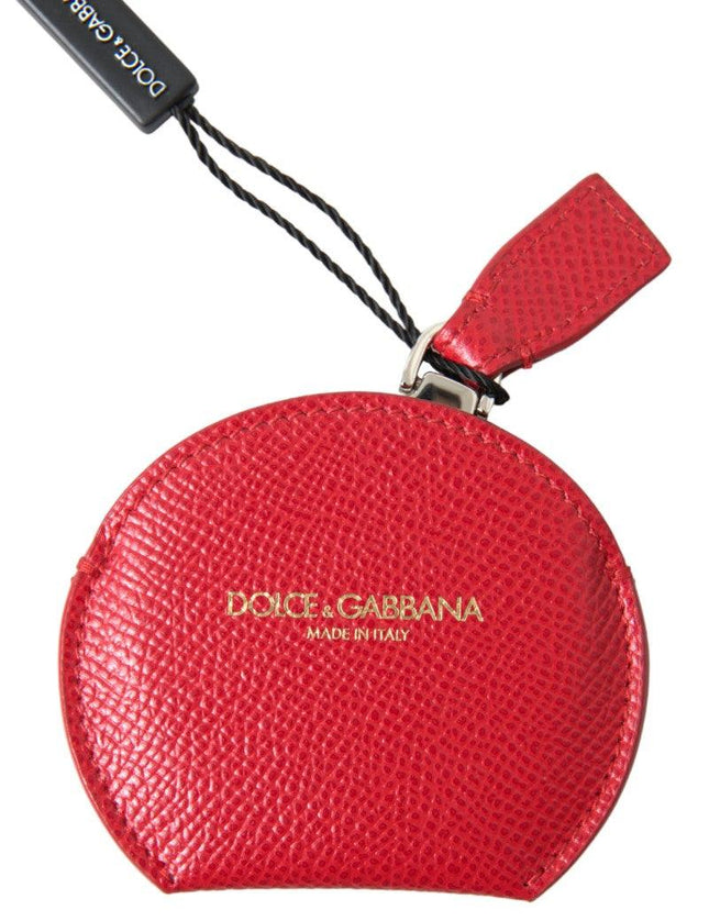 Dolce & Gabbana Red Calfskin Leather Hand Mirror Holder - Ellie Belle
