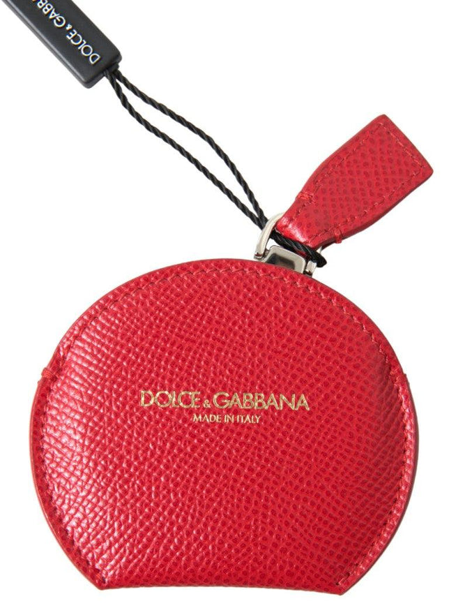 Dolce & Gabbana Red Calfskin Leather Hand Mirror Holder - Ellie Belle