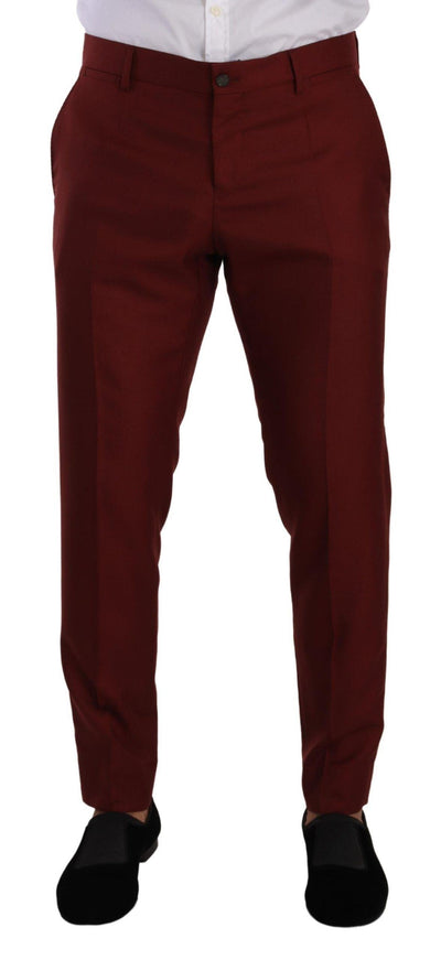 Dolce & Gabbana Red Cashmere Silk Dress Men Trouser Pants - Ellie Belle