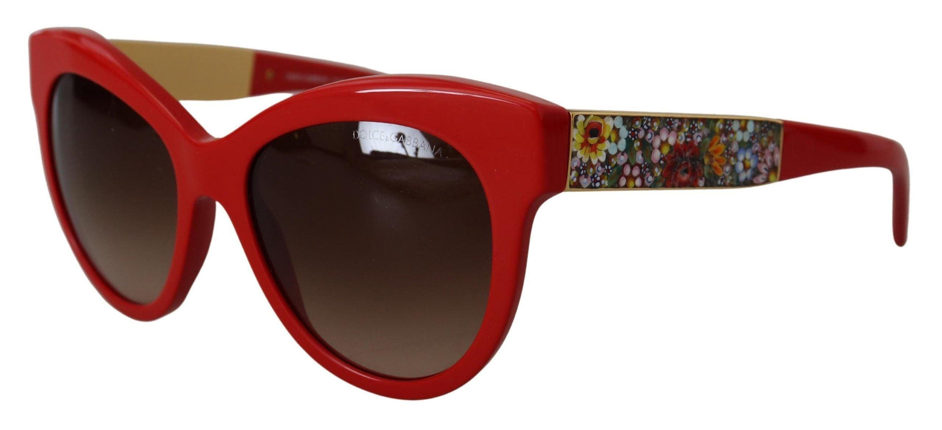 Dolce & Gabbana Red Cat Eye Lens Floral Arm Shades DG4215 Sunglasses - Ellie Belle