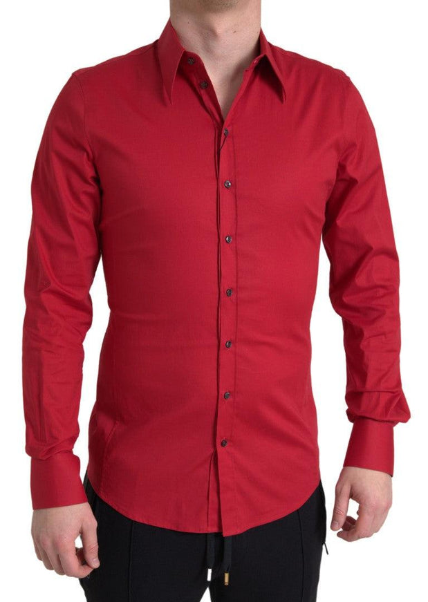 Dolce & Gabbana Red Collared Long Sleeve SICILIA Shirt - Ellie Belle