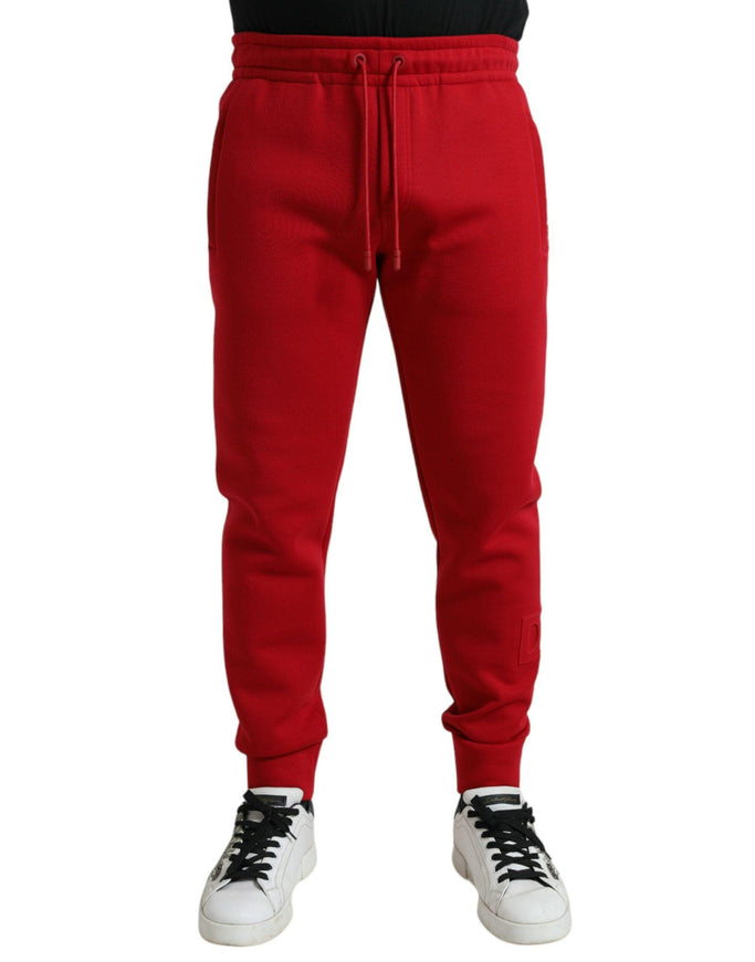 Dolce & Gabbana Red Cotton Blend Skinny Jogger Pants - Ellie Belle